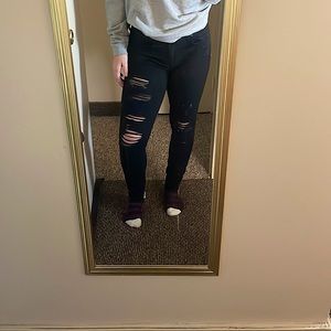 Low Rise Ripped Skinny Jeans